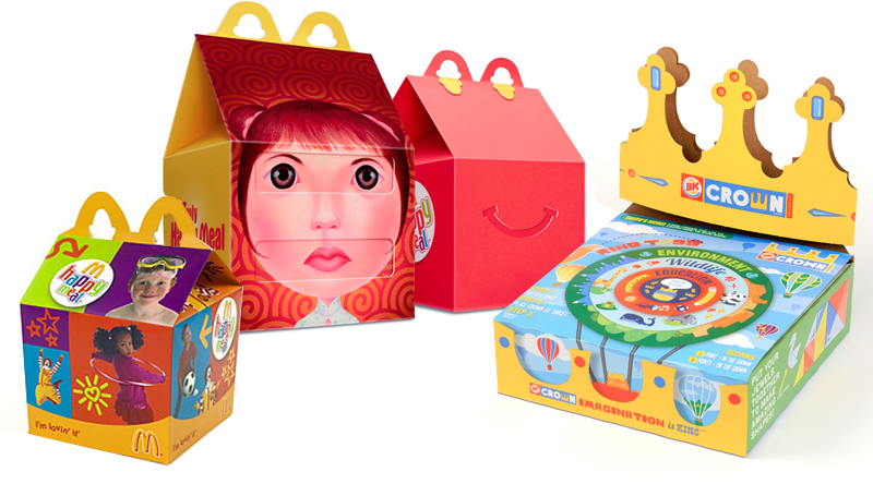 McDonald`s hace un uso efectivo de su packaging para atraer clientes niños.