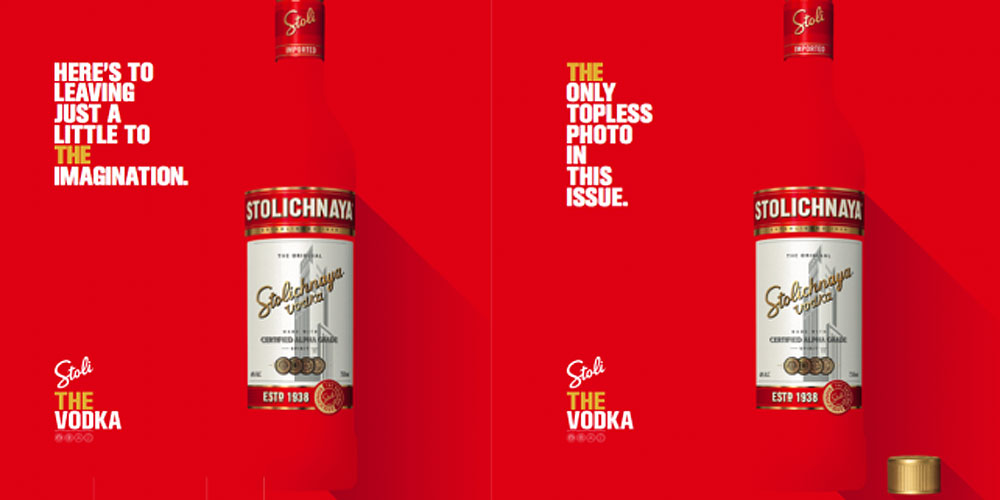 Stolichnaya opta por una propuesta sexy con humor.