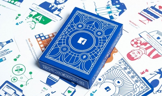 Este original juego de cartas fue enviado a las agencias que trabajan con Facebook.