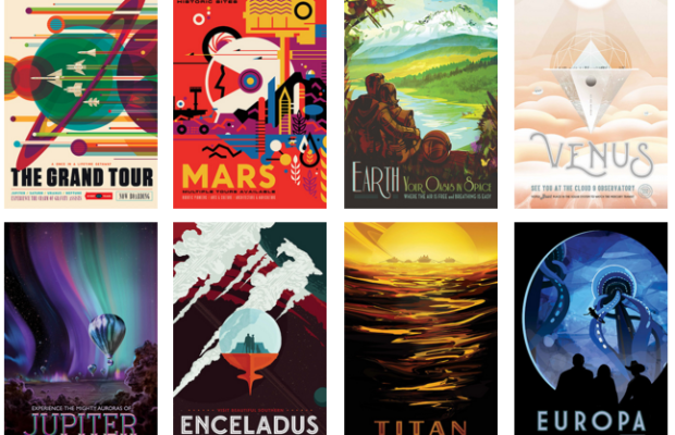Aquí te presentamos algunos de los posters creados por la NASA.