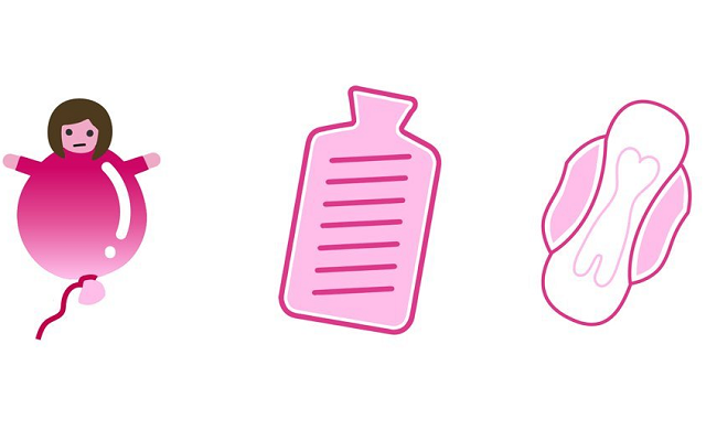 La marca Bodyform propone estos emojis para terminar con el tabú del período femenino.