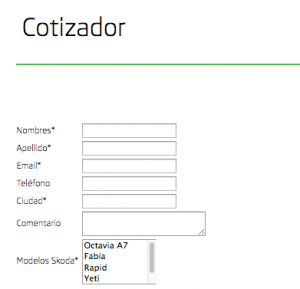Ejemplo de formulario corto