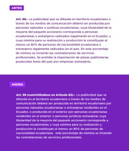 Articulo 98 Ley de Comunicaciones opiniones industria